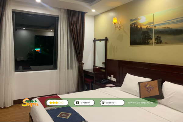 Combo Hà Nội Sapa 2N1Đ Melody Sapa Hotel Hạng phòng Superior : Bao gồm xe đưa đón khứ hồi, 01 hoặc 02 đêm nghỉ tại phòng nghỉ Superior view phố, Miễn phí Buffet sáng tại khách sạn...